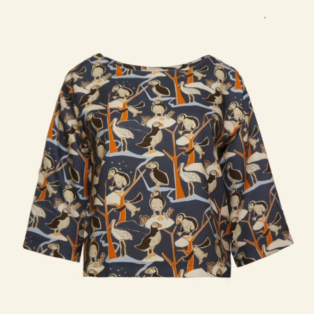 TINA TOP - BLUE PUFFIN
